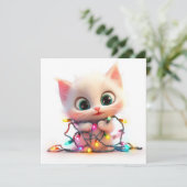 ホリデーシーズンに癒される子猫のグリーティングカード シーズンカード (スタンド正面)