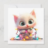 ホリデーシーズンに癒される子猫のグリーティングカード シーズンカード (正面)