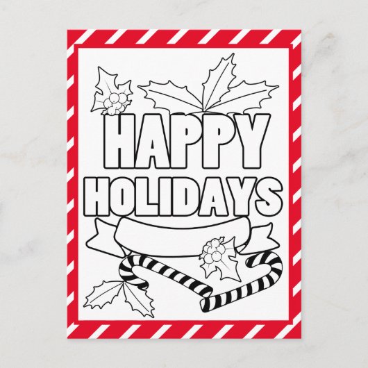 ホリデーシーズンぬりえカード ポストカード (正面)