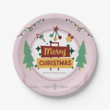 ホリデーシーズンのお祝いにぴったりなクリスマスパーティー用の紙皿