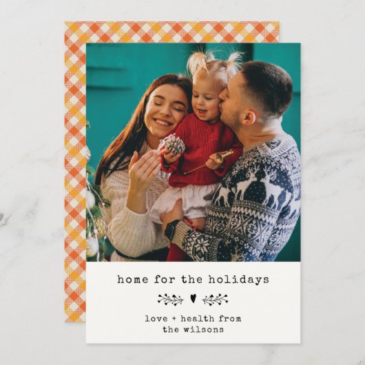 ホリデーシーズンのためのシンプルでモダンな写真 シーズンカード (正面/裏面)