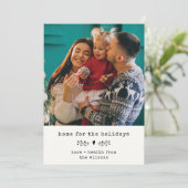 ホリデーシーズンのための我が家 現代的でシンプルなミニマル写真 シーズンカード (スタンド正面)