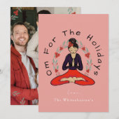 'ホリデーシーズンのオーム' ヨガとリースのホリデーカード シーズンカード (正面/裏面)