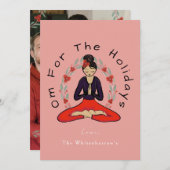 'ホリデーシーズンのオ' ヨガとリースのホリデーカード シーズンカード (正面/裏面)