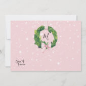 ホリデーシーズンのクラシックな玄関先を飾ったクリスマスフォトカード 招待状 (裏面)