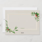 ホリデーシーズンのグリーティングカード - ホリー フレーム フォト シーズンカード (裏面)