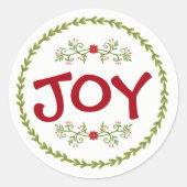 ホリデーシーズンのグリーンにJOY ラウンドシール (正面)