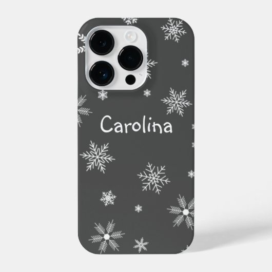 ホリデーシーズンのパターン名グレー iPhoneケース (裏面)