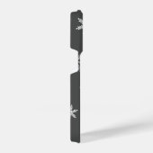 ホリデーシーズンのパターン名グレー iPhoneケース (右側面)