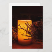 ホリデーシーズンのフラットキャンドルカード シーズンカード (正面/裏面)