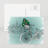 ホリデーシーズンのポストカード　ホリデーツリー付き シーズンポストカード (正面/裏面)