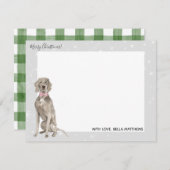 ホリデーシーズンのワイマラナー犬の家 ノートカード (正面/裏面)