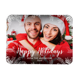 ホリデーシーズンの写真クリスマスグリーン マグネット