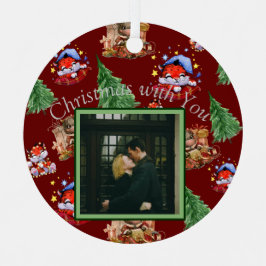 ホリデーシーズンの写真 メタルオーナメント