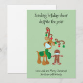 ホリデーシーズンの喜びを届けるトナカイのフェイスマスク シーズンカード (正面/裏面)