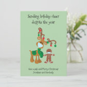 ホリデーシーズンの喜びを届けるトナカイのフェイスマスク シーズンカード (スタンド正面)