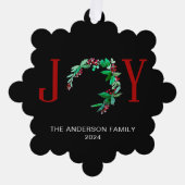 ホリデーシーズンの喜び クリスマス ハーフリース ミニマル オーナメントカード (正面)