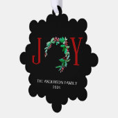 ホリデーシーズンの喜び クリスマス ハーフリース ミニマル オーナメントカード (左)