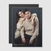 ホリデーシーズンの喜び 現代のエレガントなマグネット写真ホリデーカード (正面/裏面)