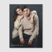 ホリデーシーズンの喜び 現代のエレガントなマグネット写真ホリデーカード (正面)