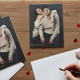 ホリデーシーズンの喜び 現代のエレガントなマグネット写真ホリデーカード