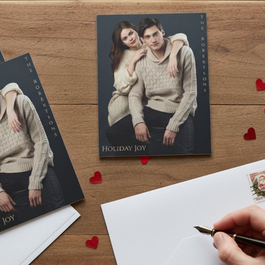 ホリデーシーズンの喜び 現代のエレガントなマグネット写真ホリデーカード