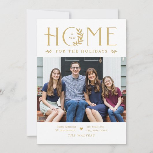 ホリデーシーズンの引っ越しお知らせ クリスマスカード (正面)