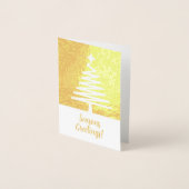 ホリデーシーズンの挨拶クリスマスツリーのビジネスロゴ 箔カード (正面)