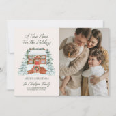 ホリデーシーズンの新しいお家の引っ越しカード シーズンカード (正面)