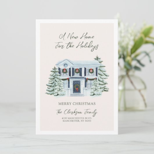 ホリデーシーズンの新しいお家の引っ越しカード シーズンカード (スタンド正面)