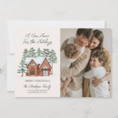 ホリデーシーズンの新しいお家の引っ越しカード シーズンカード (正面)