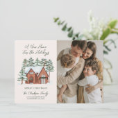 ホリデーシーズンの新しいお家の引っ越しカード シーズンカード (スタンド正面)