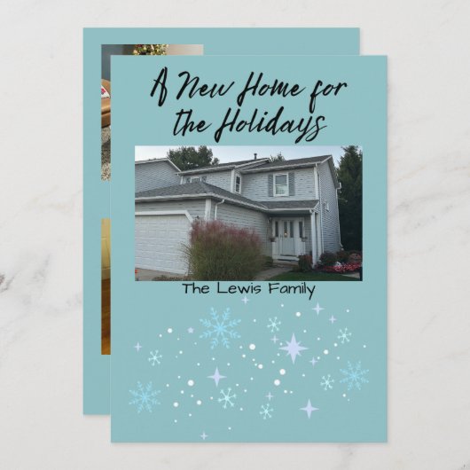 ホリデーシーズンの新しい家 カード (正面/裏面)