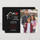 ホリデーシーズンの新しい家 フォト ホリデー カード (正面/裏面)