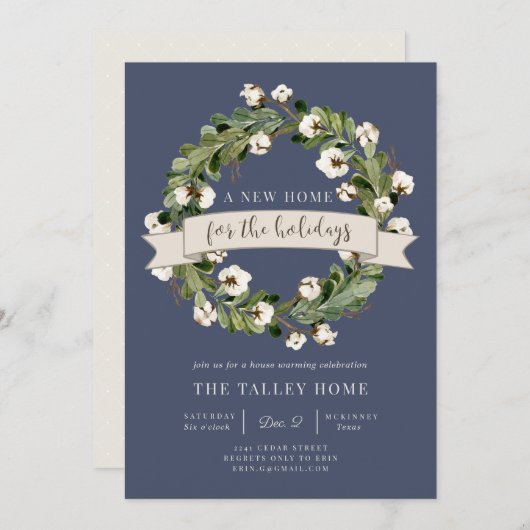 ホリデーシーズンの新しい家 | 新築パーティー 招待状 (正面/裏面)