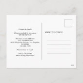 ホリデーシーズンの新しい家 青いドア シーズンポストカード (裏面)