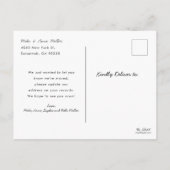 ホリデーシーズンの新居お引越しのお知らせ インビテーションポストカード (裏面)