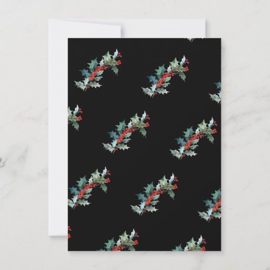 ホリデーシーズンの新居お披露目カード 招待状 (裏面)