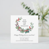 ホリデーシーズンの新居のお知らせ 引っ越しのお知らせ 招待状 (スタンド正面)