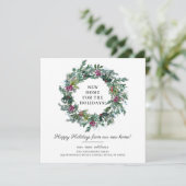 ホリデーシーズンの新居のお知らせ 引っ越しのお知らせ 招待状 (スタンド正面)