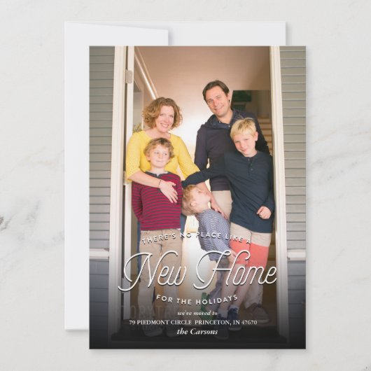 ホリデーシーズンの新居のお知らせ 引っ越しのお知らせ 案内状 (正面)