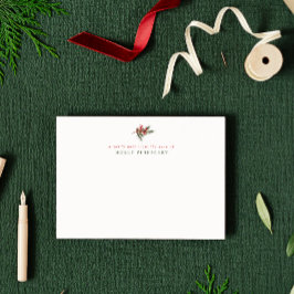 ホリデーシーズンの松の枝と実 - あなたの机から ノートカード