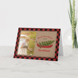 ホリデーシーズンの湖の風景 クリスマスカヌー プラッド写真 シーズンカード