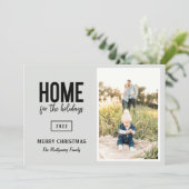ホリデーシーズンの現代的な我が家 フォト ホリデー カード (スタンド正面)