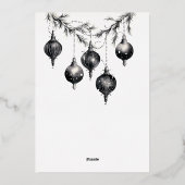 ホリデーシーズンの箔押しグリーティングカード 箔シーズンカード (裏面)