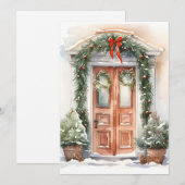ホリデーシーズンの装飾されたクリスマスグリーティングカード シーズンカード (正面/裏面)