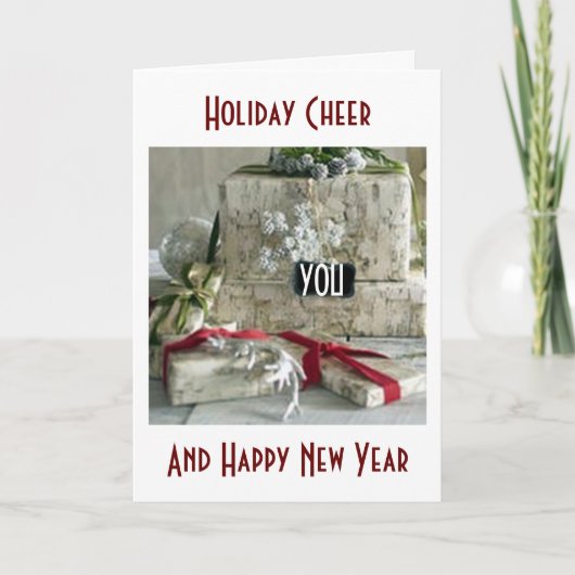 ホリデーシーズンの贈り物/新年の贈り物-様々なプレゼント シーズンカード (正面)