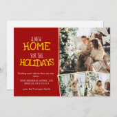 ホリデーシーズンの赤い写真の引越し 新しい家 シーズンカード (正面/裏面)