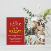 ホリデーシーズンの赤い写真の引越し 新しい家 シーズンカード (スタンド正面)