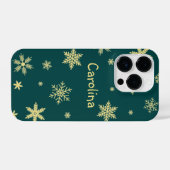 ホリデーシーズンの金ゴールドの色 iPhoneケース (裏面横)